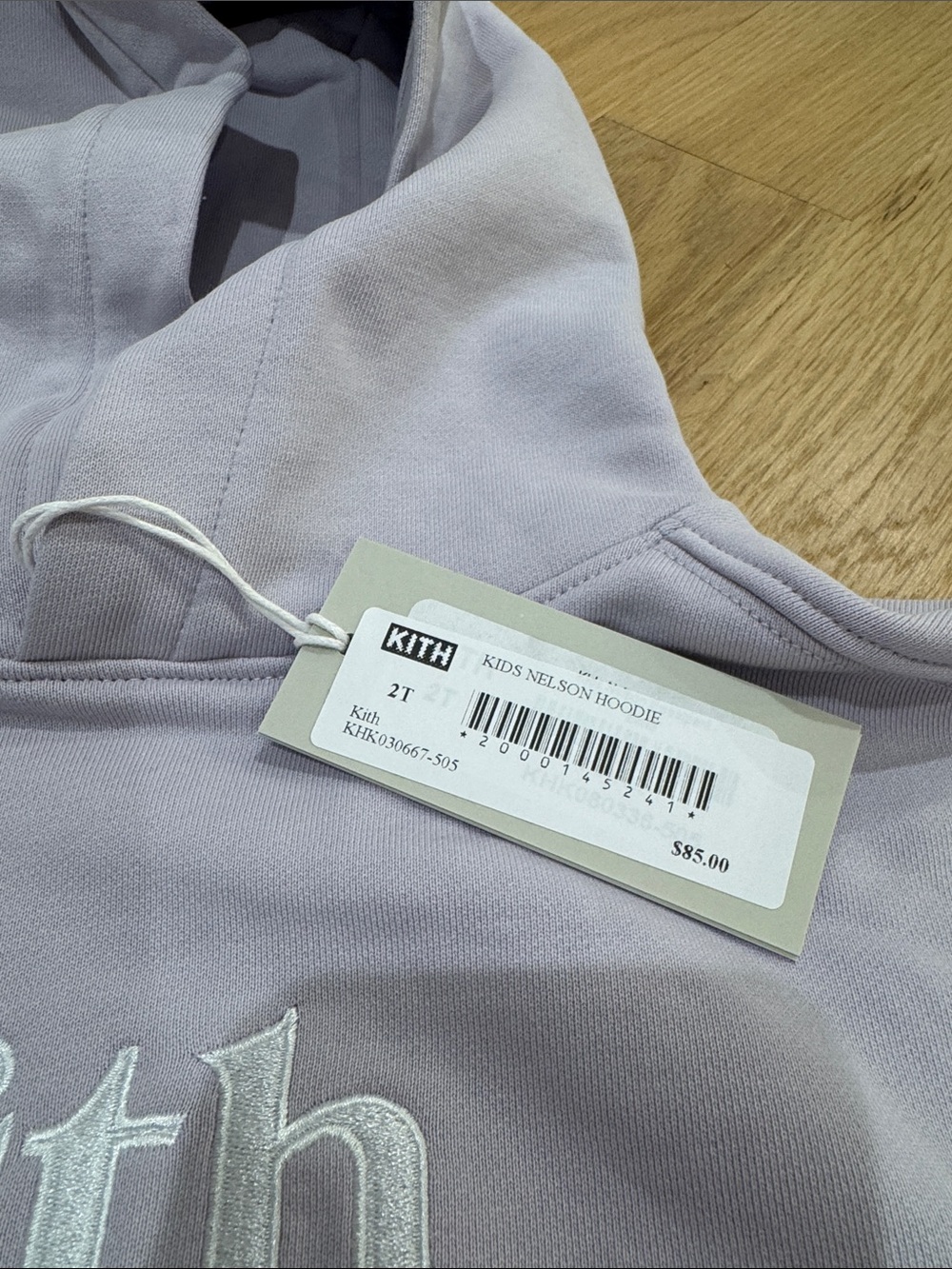 Kith Kids Pastel Lavender Hoodie with White Logo - Picture 2 of 3